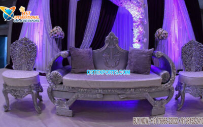 Silver Finish Boat Style Wedding Sofa Set